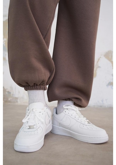 Açık Kahve Cozy Basic Paça Lastik Oversize Eşofman Açık Kahve
