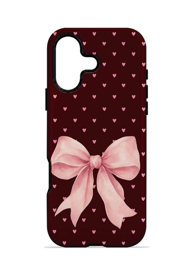 Velvoria Valestra Blush Heart Bow Apple Apple iPhone Uyumlu 16 Plus Darbe Korumalı Kılıf Valestra Select - Blush Heart Bow