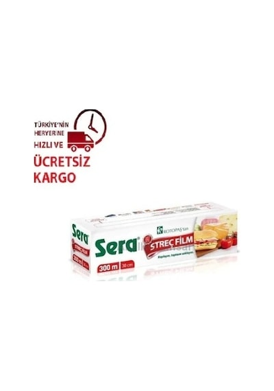 Sera Streç Film 30 Cm 300 Metre 8 Micron Kesme Aparatlı 1 Adet Sera Streç Film 30 Cm 300 Metre 8 Micron Kesme Aparatlı 1 Adet