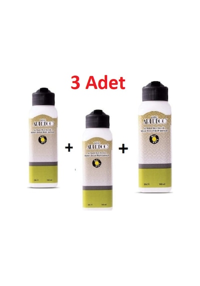 Artdeco Su Bazlı Mat Vernik 3 Adet 3x 140 Ml. Beyaz