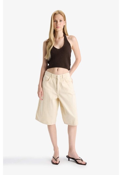 Defacto Slim Fit Dar Kesim Halter Yaka Atlet F8367ax25hsbn477 Kahve