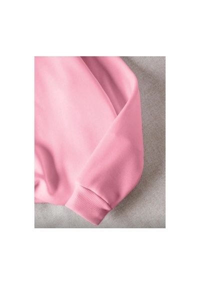 Stil X Sevimli Pandalar Baskılı Kadın Sweatshirt Pembe-5