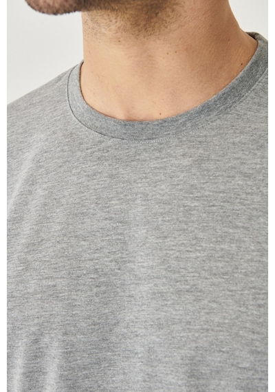 Ac&Co / Altınyıldız Classics 554388800 Slim Fit Bisiklet Yaka Düz Erkek Tişört 2'li Gri