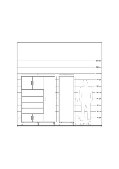 Kronos Dolap 11 Raflı 5 Kapaklı 132x59x195 Antrasit-antrasit/antrasit Antrasıt/antrasıt - Antrasıt