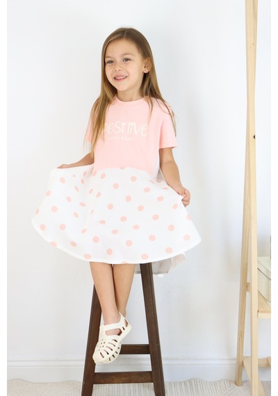 Miababy Puantiyeli Elbise Pudra