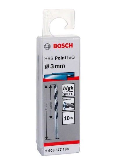Bosch HSS-PointeQ Metal Matkap Ucu 3,0 mm 10lu