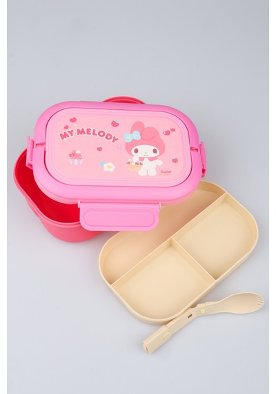 X Dekomus Lisanslı My Melody 500 Ml Matara,3 Bölmeli Beslenme Kabı,beslenme Örtüsü Seti Diğer