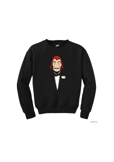 La Casa De Papel Suite Siyah Sweatshirt Siyah