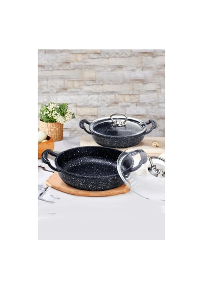 Oms 3286 4 Parça 18+22 Cm Döküm Omlet Sahan Seti Siyah Diğer