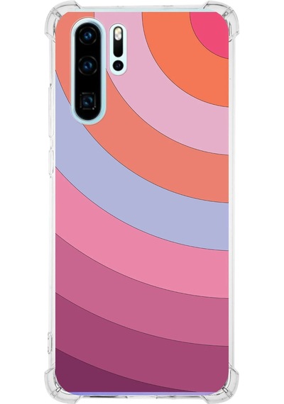 Huawei P30 Pro Köşe Korumalı Renk Cümbüşü F Tasarımlı Şeffaf Silikon Kılıf