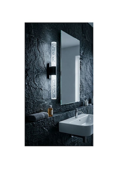 Bubblelight Medium 40 Cm Modern Tasarım Led Aplik - Duvar Lambası - Siyah - Elektrikli - Beyaz Led Siyah Elektrikli 40
