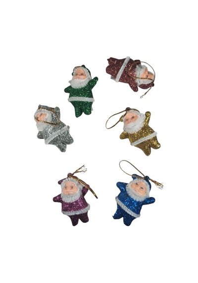 Yılbaşı Noel Baba Figürleri 5cm 6lı Renkli