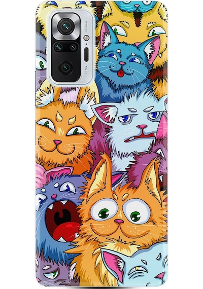 Xiaomi Redmi Note 10 Pro Kılıf Desenli Kediler 1723