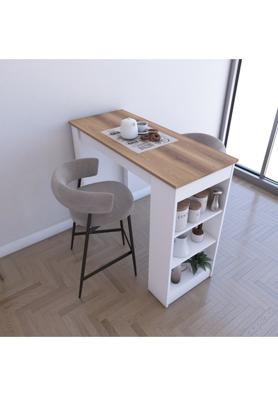 Raflı Mutfak Masası 120x50x100 Beyaz Raflı Mutfak Masası 120x50x100 Beyaz