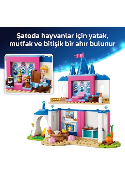 LEGO® ǀ Disney Princess Sindirella Hayvan Dostları Şatosu 43283 – 4+ Yaş için Yaratıcı Oyuncak Yapım Seti (149 Parça)