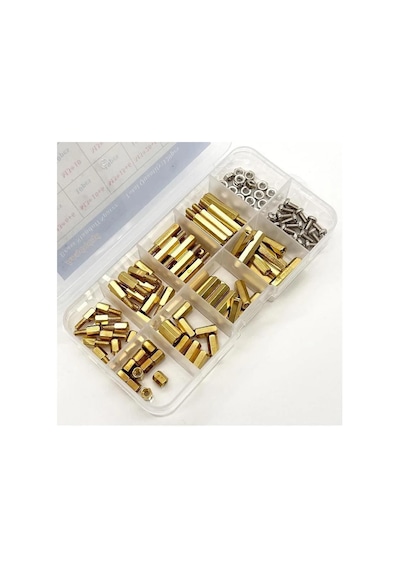 Htf 120 Adet M3 Metal Distans Vida Somun Seti Aralıyıcı Stand Off 10 Çeşit Şeffaf Çantada