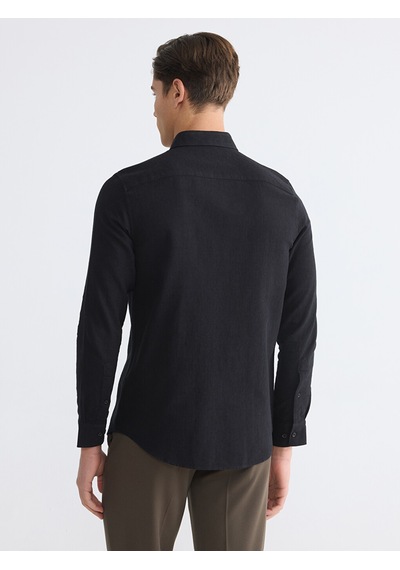 Lcwaıkıkı Classic Siyah Regular Fit Armürlü Erkek Gömlek Lcwaıkıkı Classic Siyah Regular Fit Armürlü Erkek Gömlek