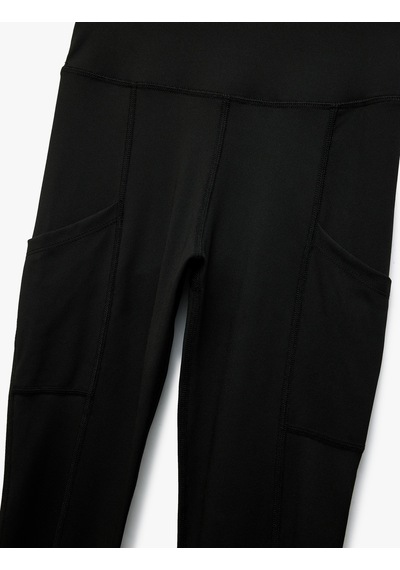 Koton Dikiş Detaylı Slim Fit Spor Tayt Siyah 5sak40322nk SiYAH