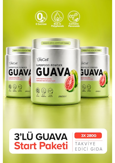 Guava Ekstresi İçeren Kompleks Takviye Edici Gıda - 280g X 3 Adet