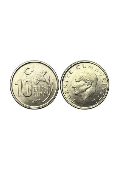 Türkiye 2000 Yılı 10.000 Lira Çil Unc Koleksiyon Para