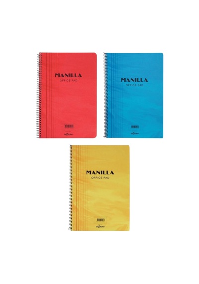 3'lü Manilla Okul Defter 17x24 Çizgili Çok Renkli