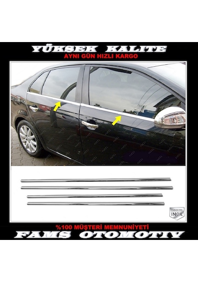 Vw Jetta Krom Cam Çıtası 4 Prç. 2006-2011 P. Çelik