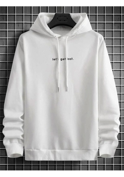 Altamira Unisex Let's Get Lost Baskılı Oversize Kapşonlu Sweatshirt 001