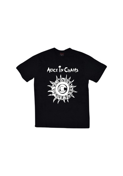 Stoned&Fame Alice In Chains Baskılı Unisex %100 Pamuk Siyah T-shirt SIYAH