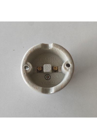 E27 Standart Porselen Duy - Yüksek Isı Dirençli Yanmaz Duy - 4a 250v Yıldız E27