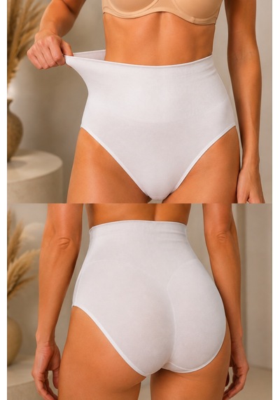 Fit Women Kadın Toparlayıcı Yüksek Bel Esnek Beyaz Külot
