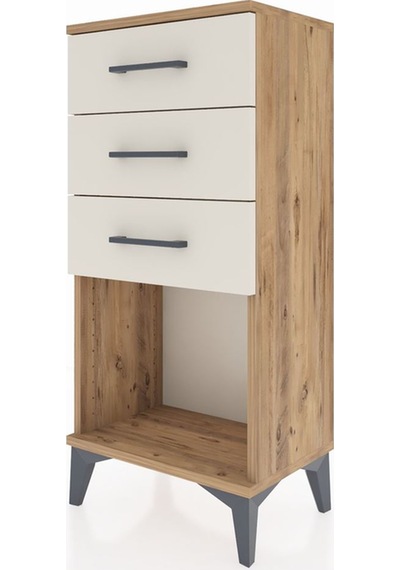 Arges Komodin 3 Çekmeceli 44x30x96 Çam-aytaşı Çam