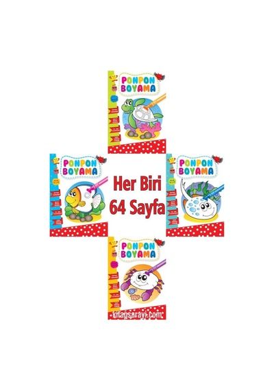 Ponpon Boyama Seti 4 Kitap Ema Yayınları