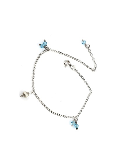 Aquamarine Taşlı 925 Ayar Gümüş Halhal Diğer