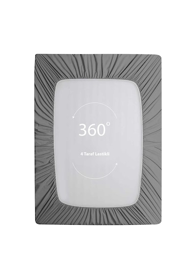 Soley Jersey %100 Pamuk Çift Kişilik 160 X 200 Lastikli Çarşaf Gri