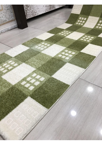 Saray Halı Samyeli 10854 Wy 80X300 Krem Yeşil 3 Metre Yolluk !