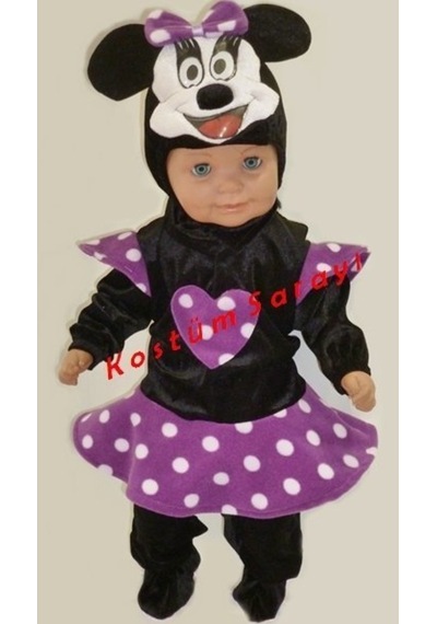 Kostümsarayı Bebek Minnie Mouse Kostümü Etekli