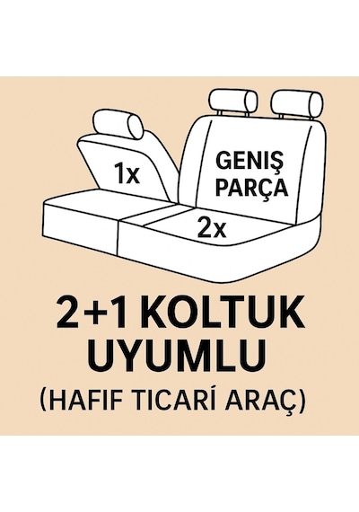 Honda City 2006-2008 2+1 Arka Sırt Oturak Uyumlu Monaco Serisi Siyah Koltuk Kılıfı