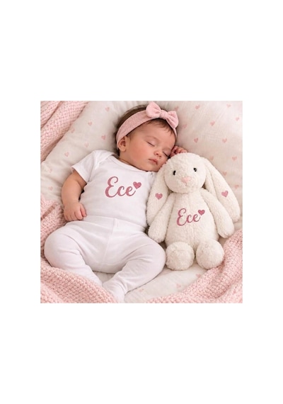 P&m Gift Shop İsme Özel Yenidoğan Bebek Seti Pembe