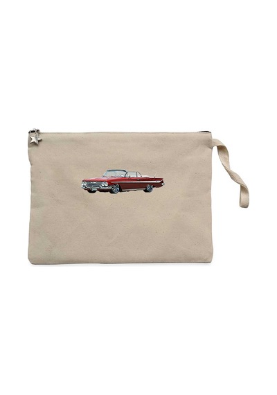 Chevrolet Impala SS Krem Clutch Astarlı Cüzdan / El Çantası Krem