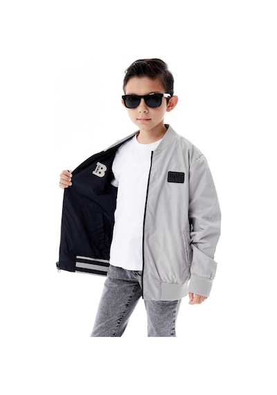 Benitto Kids Erkek Çocuk Kapüşonlu Çift Taraflı Mevsimlik Yağmurluk 51364 Lacivert