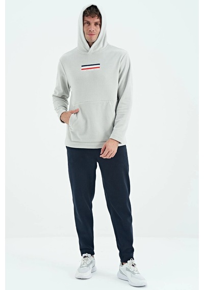 Tommy Life Erkek Kapşonlu Sweat Taş Art-88301 Taş