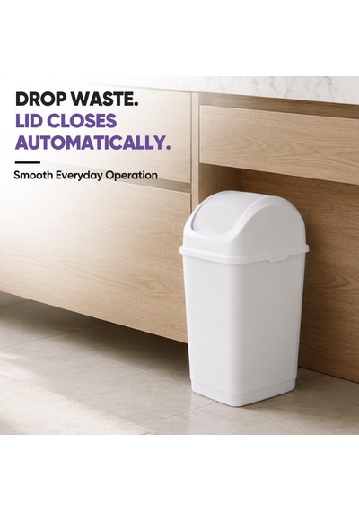 2,6 Litre Küçük Slim Trash Can Beyaz