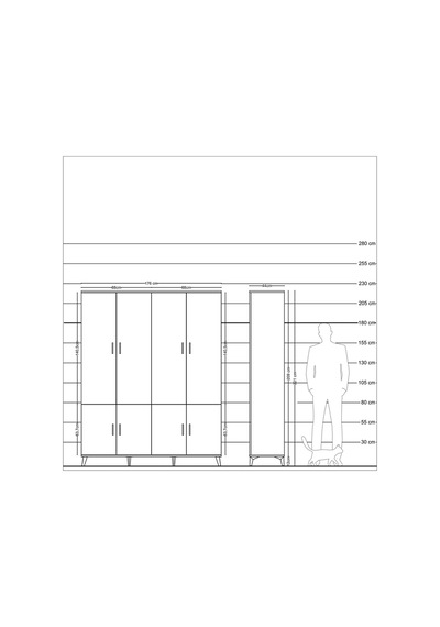 Hyperion Gardrop 10 Raflı 8 Kapaklı 176x44x221 Çam-antrasit/aytaşı Antrasit/aytaşı Hyperion Gardrop 10 Raflı 8 Kapaklı 176x44x221 Çam-antrasit/aytaşı Antrasit/aytaşı