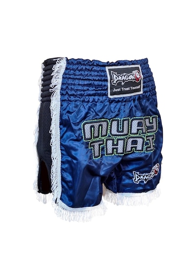 Dragondo Mt3020 Apache Muaythai Şortu Lacivert Püsküllü Nakışlı Muay Thai Şortu Lacivert