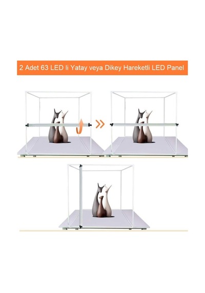 Kenly Profesyonel Stüdyo Led Işıklı Ürün Fotoğraf Çekim Çadırı 80 x 80 CM