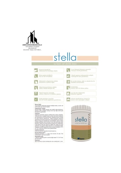 Stella Boya Yeni Nesil Yaşam Boyası Dolap-fayans-cam-plastik-ahşap 1 Lt Beyaz Beyaz