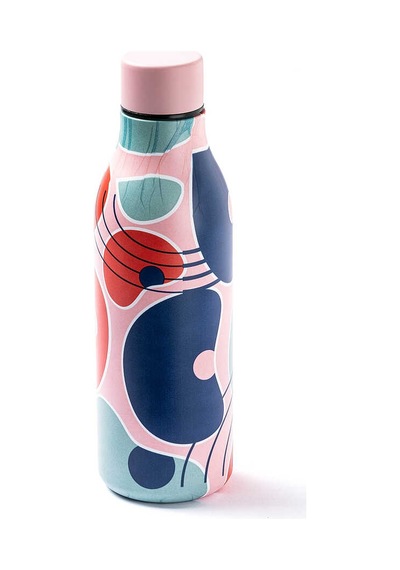 Pembe Desenli Paslanmaz Çelik Termos 550ml Çok Renkli