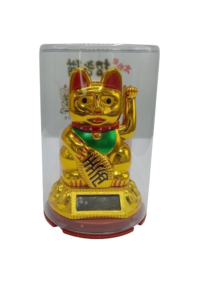 Maneki Neko El Sallayan Şans Kedisi Gold Solar Güneş Enerjili 6x10cm No7alt
