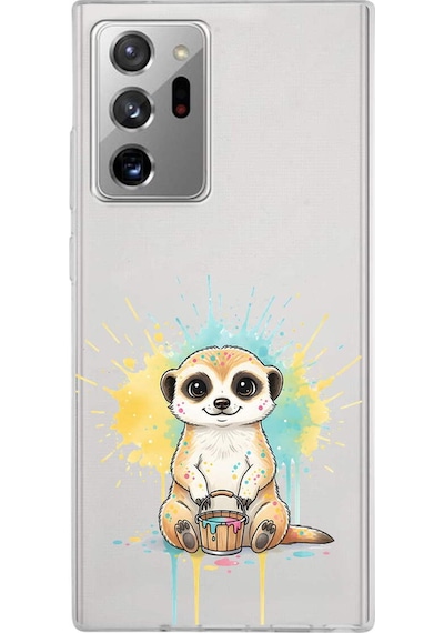 Samsung Galaxy Note 20 Ultra İle Uyumlu Splash Mirket Tasarımlı Şeffaf Silikon Kılıf Şeffaf