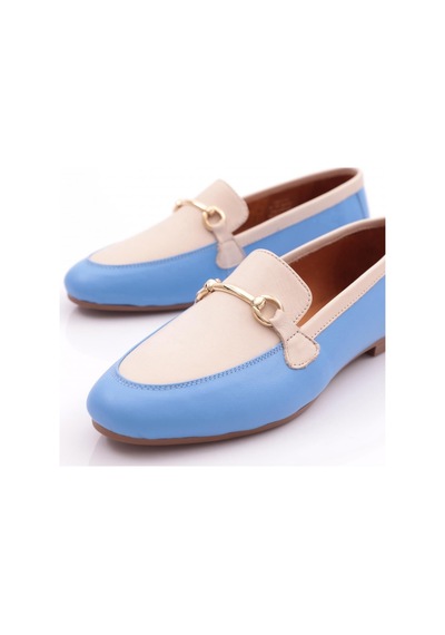Dgn 134-1 Kadin Yuvarlak Burunlu Babet 134-1-2109-R0049 Açık Mavi